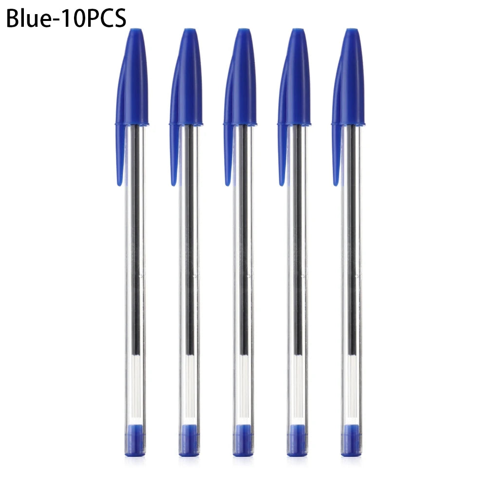 5/10 Pcs Black Red Blue Ballpoint Pen 1.0mm Ballpoint Pen Student Signing Pen Writing Pen Stationery School Office Accessories