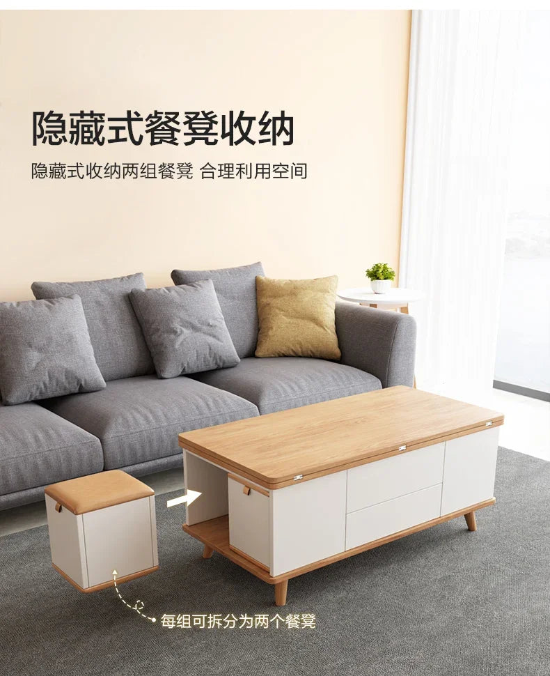 Lift Up Storage Coffee Table Trau White High Modern Nordic Coffee Table Minimalist Apartment Couchtisch Home Furniture