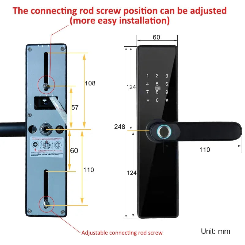 H4 Tuya Electronic Lock Wifi Smart Door Lock Fingerprint Lock Password IC Card Key USB Charge For Smart Home