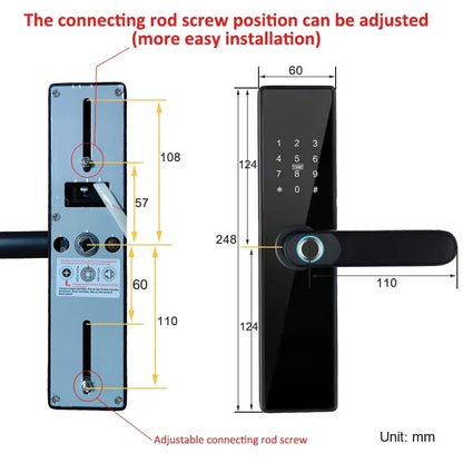 H4 Tuya Electronic Lock Wifi Smart Door Lock Fingerprint Lock Password IC Card Key USB Charge For Smart Home