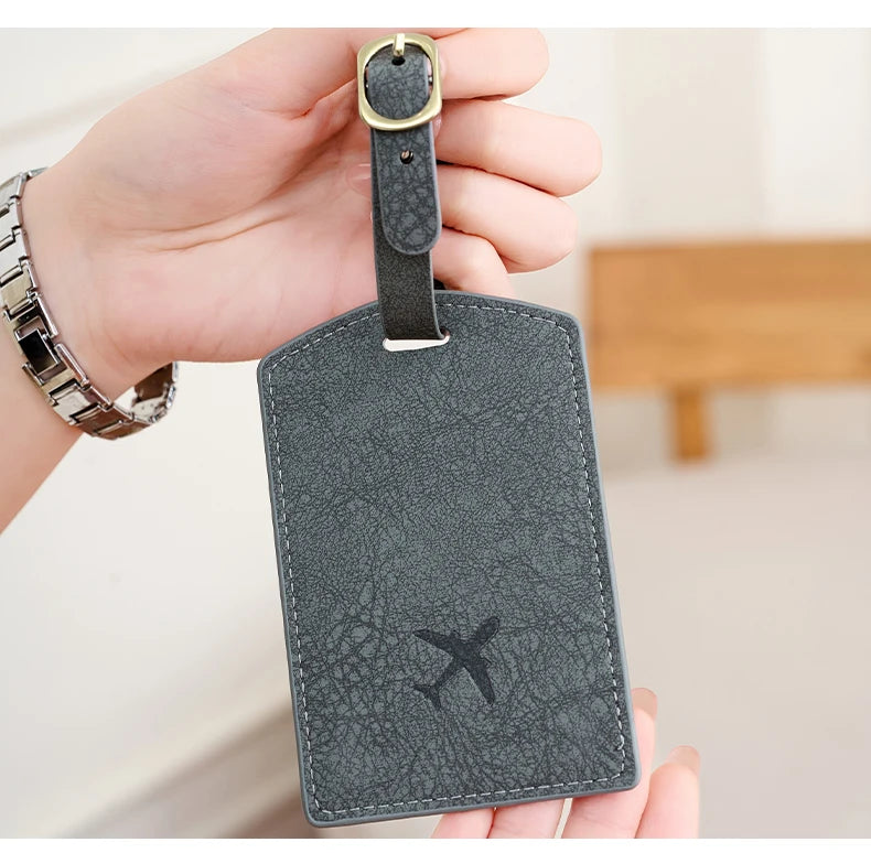 Fashionable new PU luggage tag, boarding pass for overseas travel, luggage tag, anti-loss name card, luggage tag