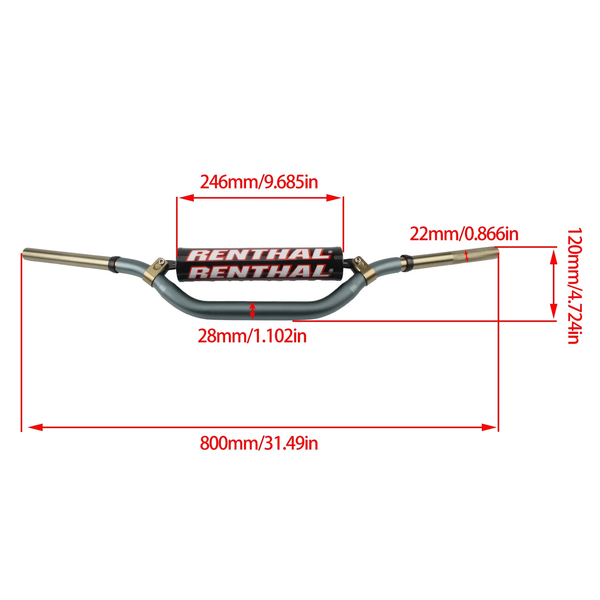 22mm 28mm Universal CNC Double Layer Motorcycle Handlebar For RENTHAL 997 Pit Bike For KTM Husqvarna Yamaha  Honda CRF KLX YZF