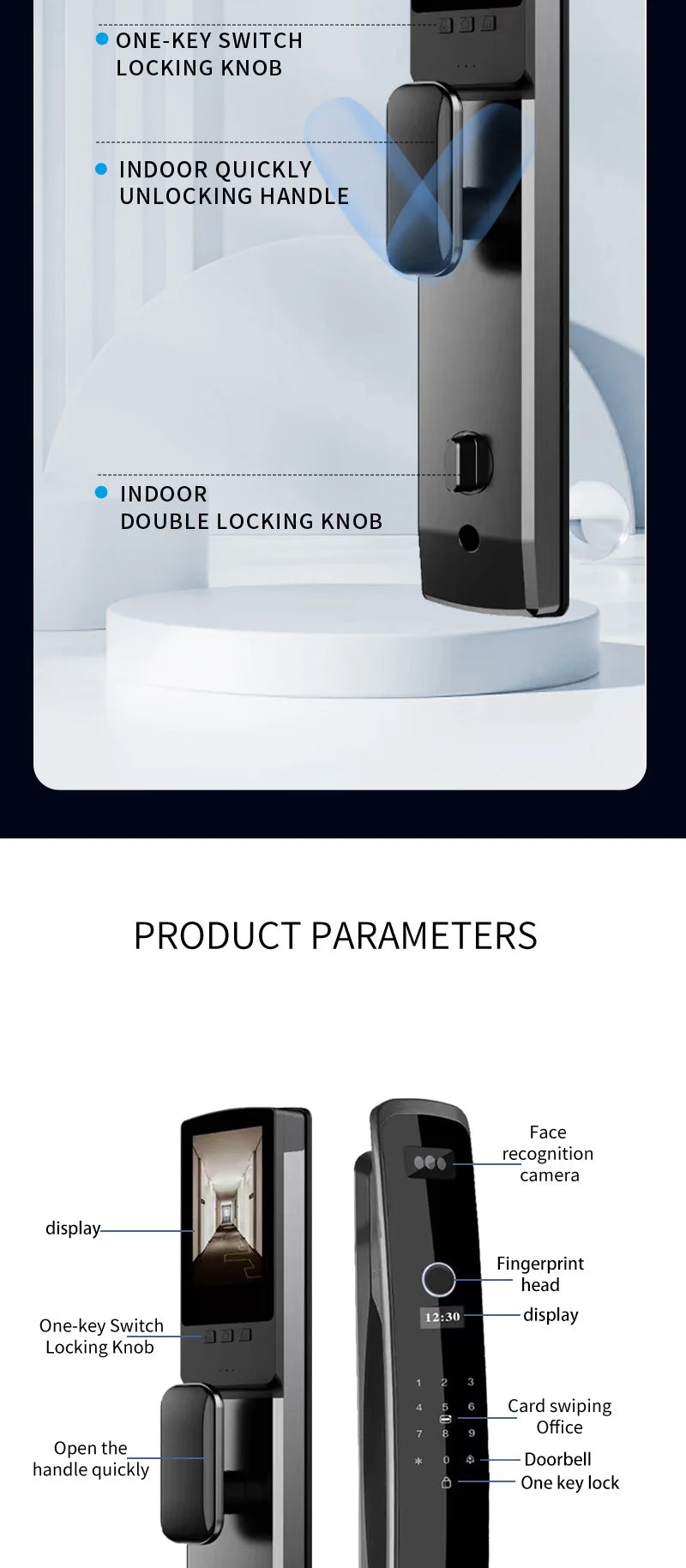 Wishome Biometric Recognition Smart Door Lock remote control Fingerprint Password IC Card APP Wifi Lock Unlock