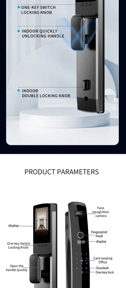 Wishome Biometric Recognition Smart Door Lock remote control Fingerprint Password IC Card APP Wifi Lock Unlock