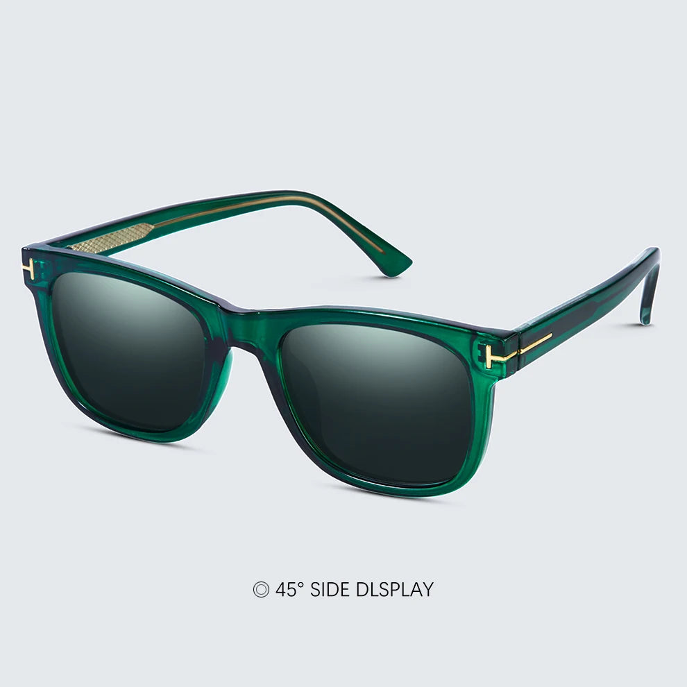 Fashion Square Polarized Sunglasses for Men, Driving, Fishing, Luxury Brand Designer UV400 Eyewear