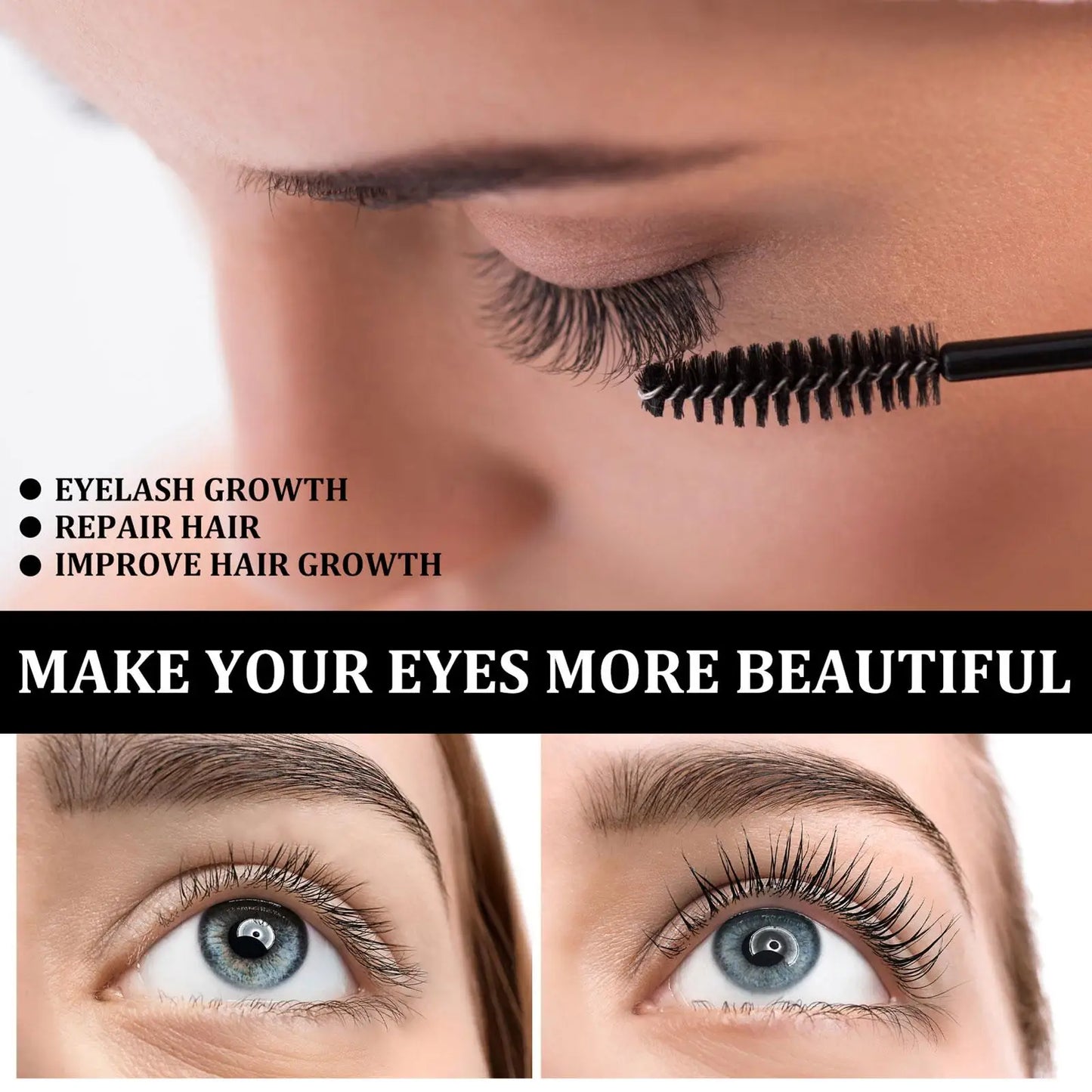 Castor Oil Eyelash Growth Serum Eyelash Enhancer Lengthening Fuller Thicker Lashes Treatment Eyebrow Growth Nourishing 10ml