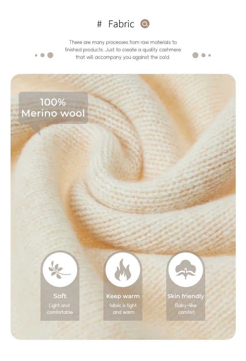 100% Merino Wool Long Sleeve Sweaters Cashmere Cardigan Spring Autumn Women O-Neck Knitwear Tops Clothing Fashion Basic Tops