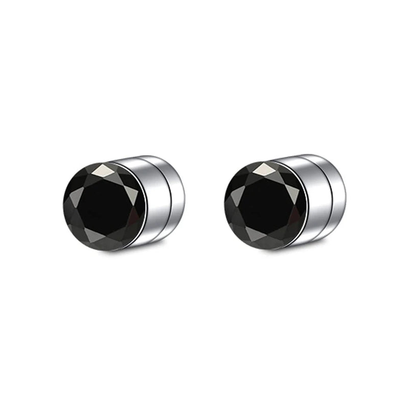 1 Par de Cristal Forte Magnetic Ear Stud Clip Brincos para Homens Mulheres Punk Rodada Zircon Magnet Brincos Não Piercing Jóias