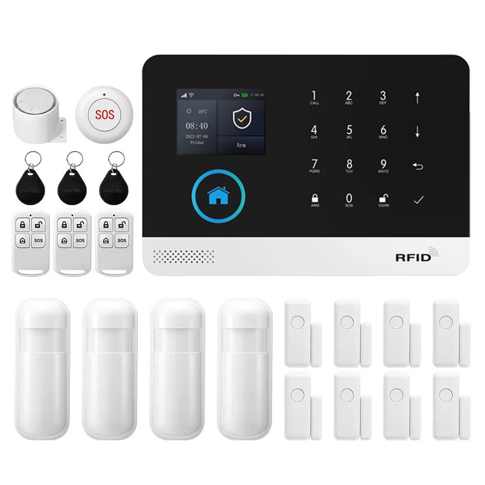 PGST 4G WiFi Alarm System Security Protection Tuya Alexa Smart Life Home Automation Motion Sensor Alarm Security System Kit Set