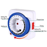 Temporizador de 24 horas para UE/EE. UU., enchufe con temporizador, conexión a tierra mecánica, programable, con cuenta regresiva inteligente, interruptor de bucle, apagado automático
