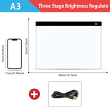 Tablero de dibujo con luz LED regulable, juguete para niños, pintura educativa, regalo creativo para niños, niveles A3, A4 y A5. 
