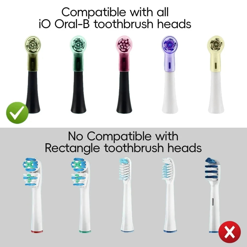 Kit com 2 ou 4 capas protetoras contra poeira para cabeças de escova de dentes elétrica, compatíveis com as linhas Braun Oral-B e iO.