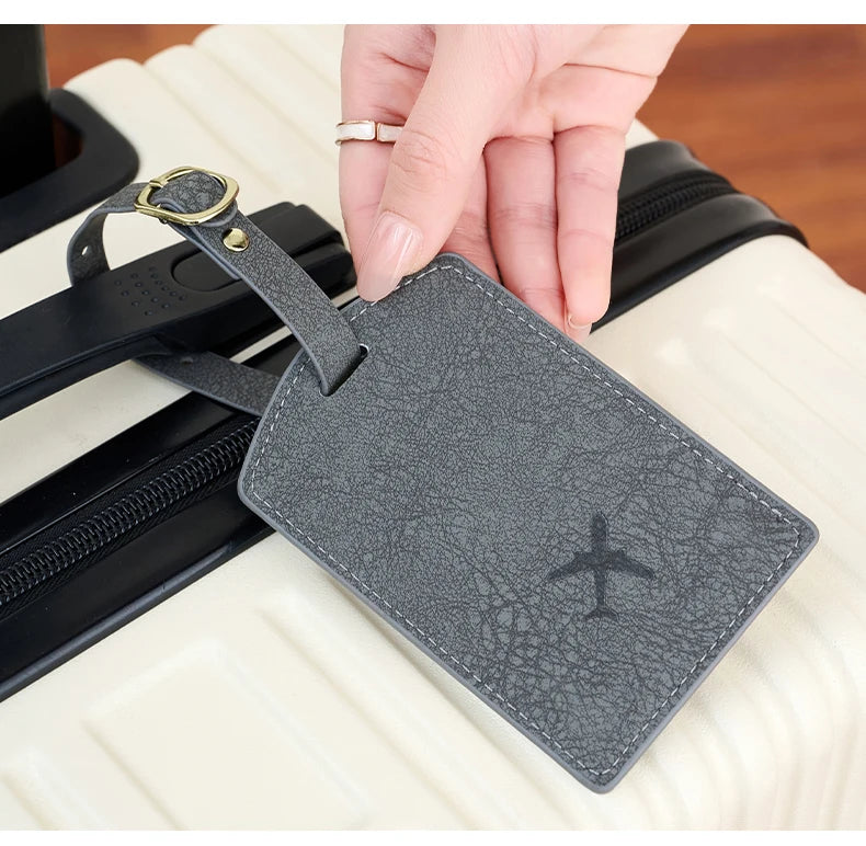 Fashionable new PU luggage tag, boarding pass for overseas travel, luggage tag, anti-loss name card, luggage tag