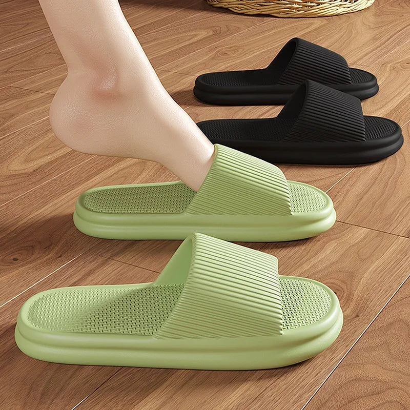 Fashion Men's Women's Sandals Anti-Slip Wear-Resistant EVA Thick Sole Comfortable Home Slippers Bathroom Bath Flip-Flops