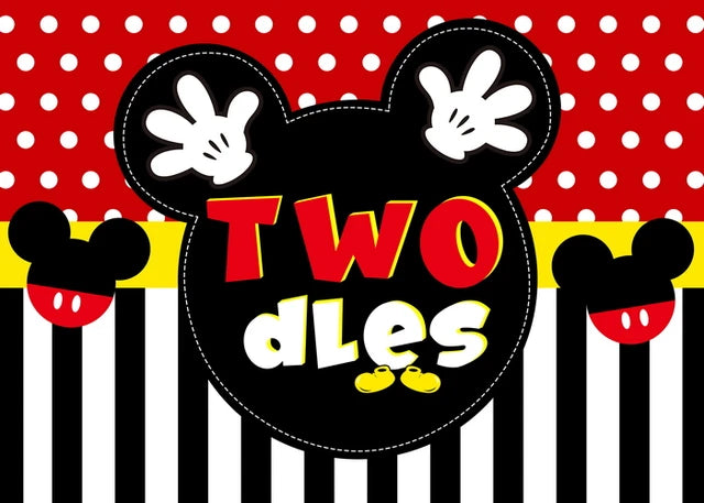 Disney Cartoon Theme Photography Background, Mickey, Minnie Mouse, Baby Shower, Happy Birthday, Gender Reveal, Banner for Children, 1Set 