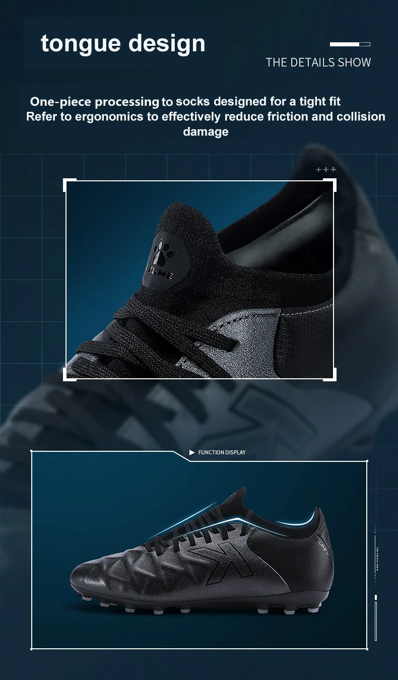 KELME Soccer MG Shoes Calf-Skin Cleats Match Artificial Grass Slip-Resistant  Cushioning Training Football Shoes ZX80121058