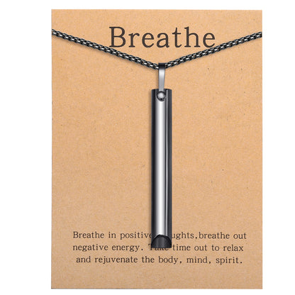 Colar de respiração consciente de aço inoxidável, itens de alívio de ansiedade, colar para ansiedade, estresse, ferramentas de meditação de pânico