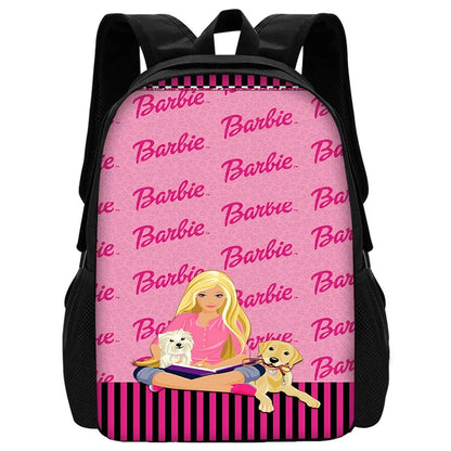 Cartoon Dolls 3 pcs set Child School Backpack with Lunch Bags Pencil Bags B-Barbies School Bags for Boys Girls Best Gift