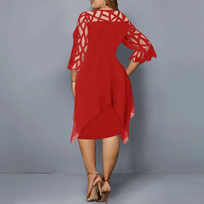 Fashion Chiffon Hollow Out Loose Casual Dress Women 2025 Summer Plus Size Women Clothing Ladies Dresses 4XL 5XL 6XL Robe Femme