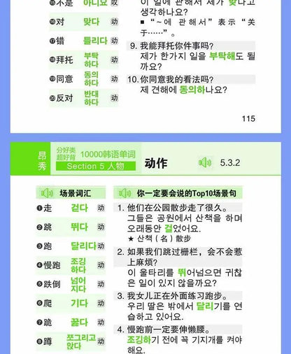 Pocket Book for Memorizing 10000 Korean Words Self Learning Korean Vocabulary Reference Book Learn Spoken Language Livro Art