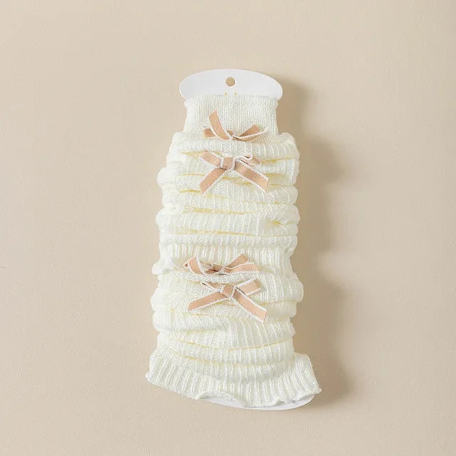 Calcetines coreanos de algodón suave para niñas de 3 a 12 años, con lazo, color liso, para otoño 