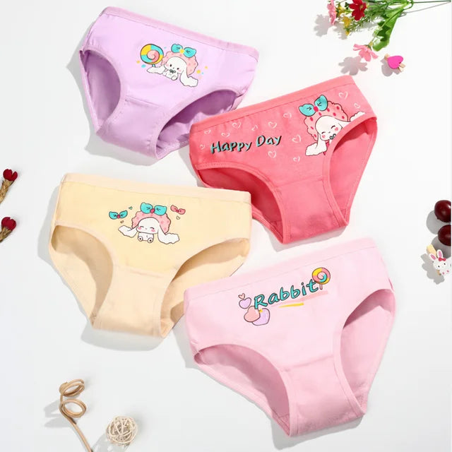 4 peças/lote design crianças meninas calcinha de algodão macio bonito dos desenhos animados unicórnio criança roupa interior para meninas crianças boxer respirável