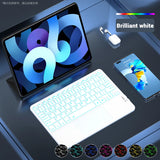 Wireless Backlit Bluetooth with Touchpad Ultra Slim 7-Colors Backlit Keyboard Portable Rechargeable Keyboard for ipad