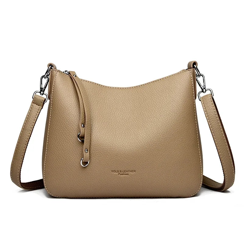 Genuine Brand Women's Soft Leather Shoulder Bags Luxury Designer Crossbody Bags Ladies Casual Tote Bag Messenger Commuting Sac