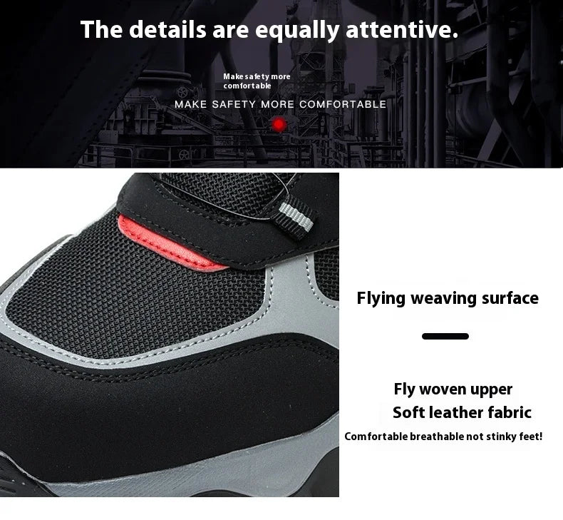 Anti-Piercing Steel Toe Safety Shoes, Certified Work Boots, Oilproof Slip Resistant for Construction & Industrial Shoes for Men