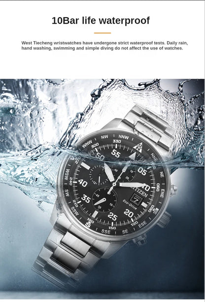 Citizen Fashion Men Stainless Steel Watch Luxury Calendar Quartz Wrist Watch Business Watches for Man Clock Montre Homme