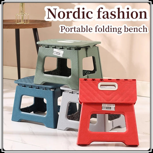 Taburete plegable portátil para niños y adultos, silla de plástico grueso para actividades al aire libre y pesca, bancos pequeños de plástico.