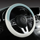 Perforated Nappa Leather Car Steering Wheel Cover Warm in Winter and Cool in Summer, Universal 15 Inch,  Anti-Slip, Odorless