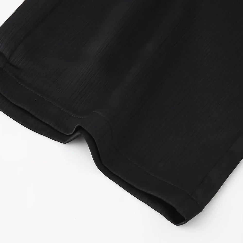 Conjunto de chaqueta y pantalón de traje cruzado con efecto arrugado para mujer, primavera y verano 2024, estilo europeo y americano