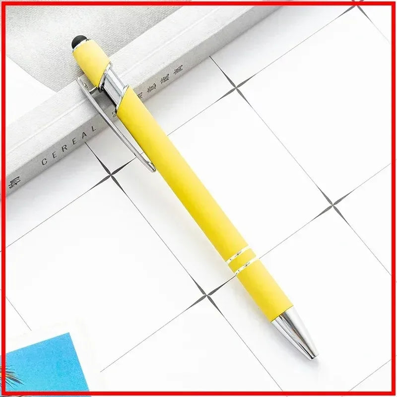20-200 Pens Wholesale Metal Ballpoint Pen Touch Screen Pen Office School Advertising Pen Custom Logo Text Laser Engraving