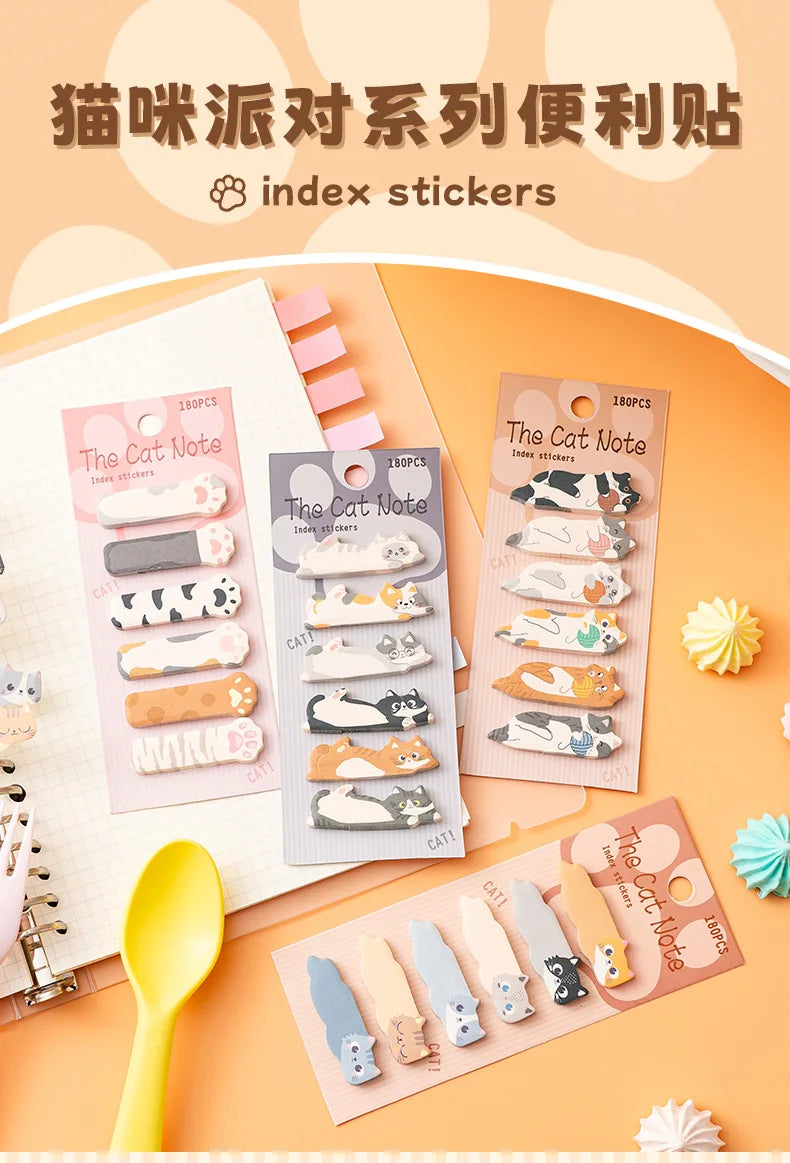 1 Set Stationery DIY Leisure Cat Series Cute Paper Memo Pad Sticker Post Sticky Notes Notepad School Office Supplies