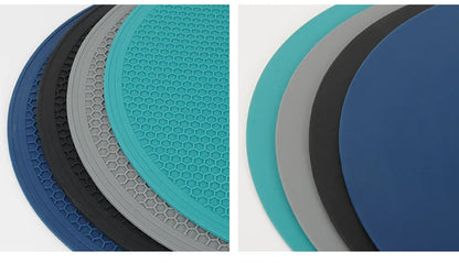 30cm Large Silicone Mat Coaster Heat Resistant Placemat Honeycomb Nonslip Pot Holder Table Mat Round Cup Mat Kitchen Accessories