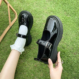 Women's Luxury Beaded Mary Jane Leather Shoes Spring/Autumn Fashion Comfortable Elegant Flat Black Walking Shoes Zapatos Mujer