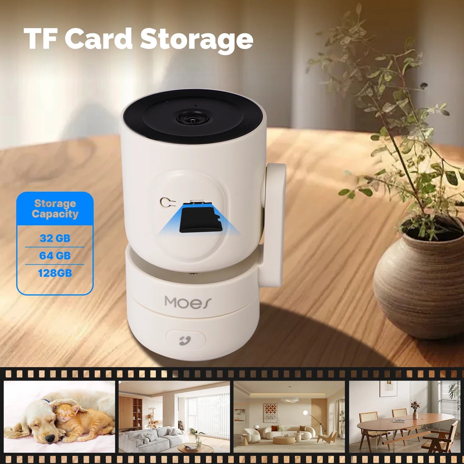 MOESTuya WiFi Indoor Pan/Tilt Smart Security Camera 4MP HD Infrared Night Vision Motion Sound Detection Panoramic Patrol Monitor