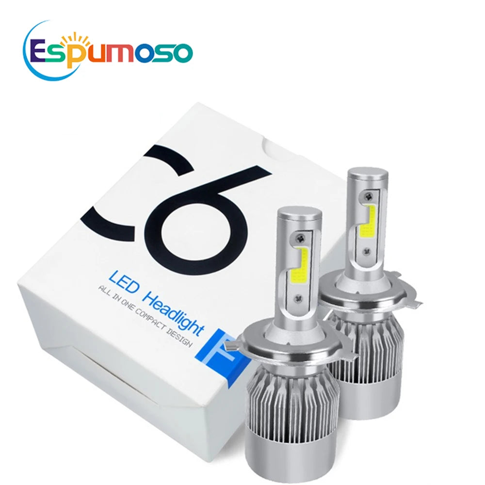 2 bombillas LED C6 H7 para faros delanteros de coche, H10, H4, H8, H9, H11, H13, 9004, 9005, 9006, 9007, 880, H27.