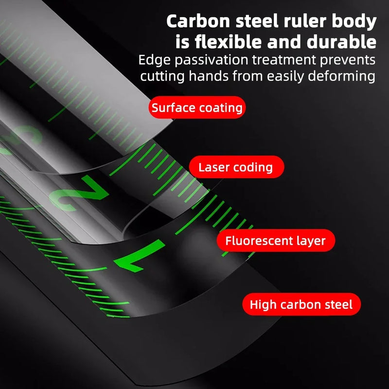 10/7.5/5 Meter Stainless Steel Tape Metric Tape Measure 10 Meters Professional Black Fluorescent Tape Self Locking Steel Measure