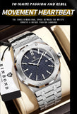 BINBOND Sturdy Stainless Steel Strap Quartz Wristwatches for Men Luxury Luminous Waterproof Auto Date Accurate Men's Watch Reloj