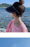 New Sun Hat Women's UV Protection Sun Hat Summer Empty Top Cap Large Brim Outdoor Cycling Face Shade Hat Woman