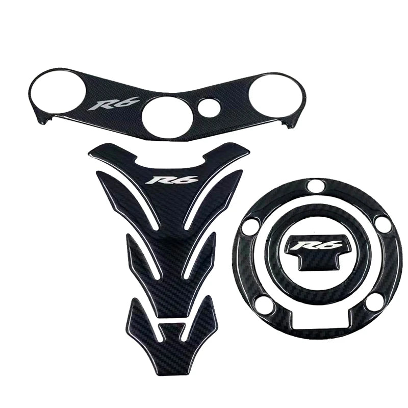 R6 Sticker 3D Carbon Look Motorcycle Tank Pad Protector Stickers Case for Yamaha YZF600 YZF-R6 R6S Tankpad Decals