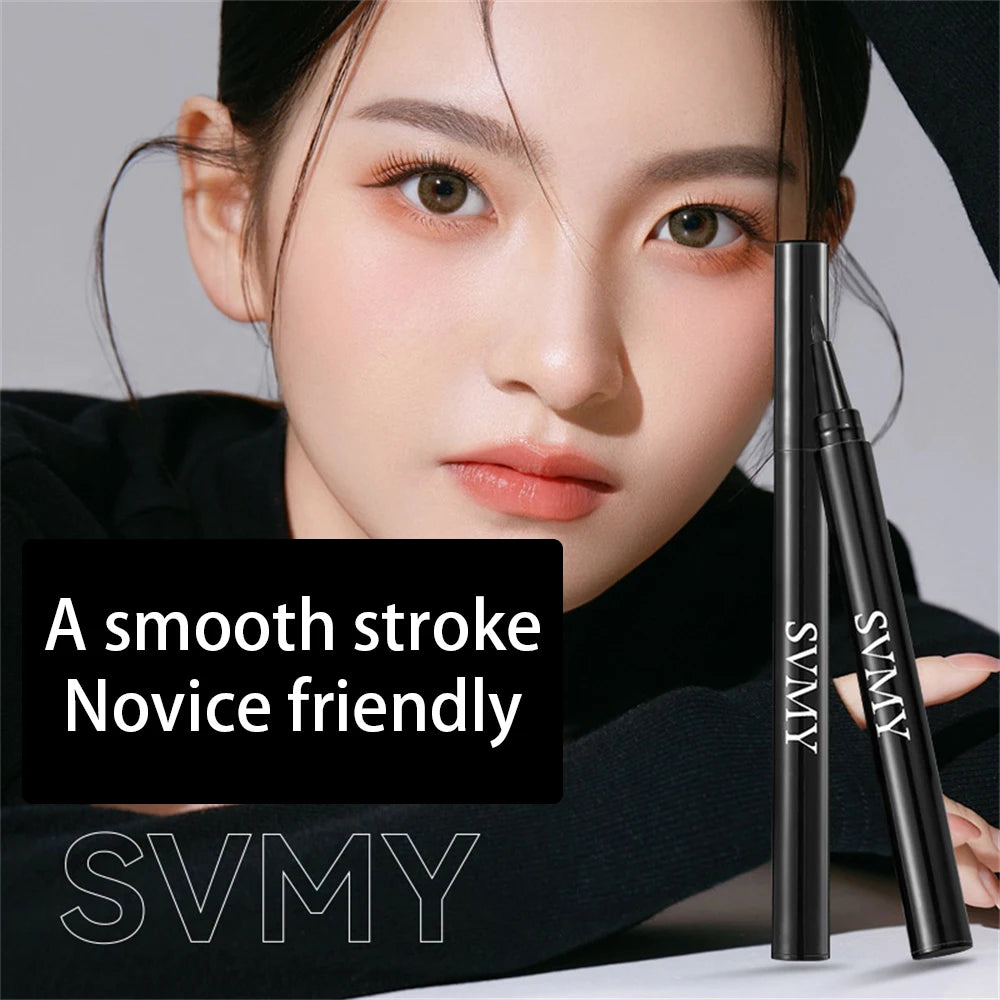 Delineador de ojos resistente al agua para ojos sensibles, resistente al sudor, fórmula de secado rápido, punta de precisión, tendencias de maquillaje Svmy, imprescindible. 