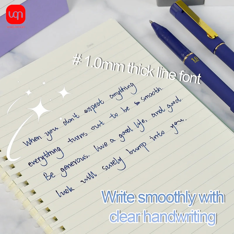 WQN-3/6/12PCS Creative Blue Gel Pen, 1.0mm Nib, High-Quality Blue Ink, Smooth Writing, Suitable For Technical And Office Supplie