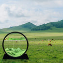 3D Moving Sand Art Picture Round Glass Deep Sea Sandscape Hourglass Quicksand Craft Flowing Sand Painting Office Home Decor Gift