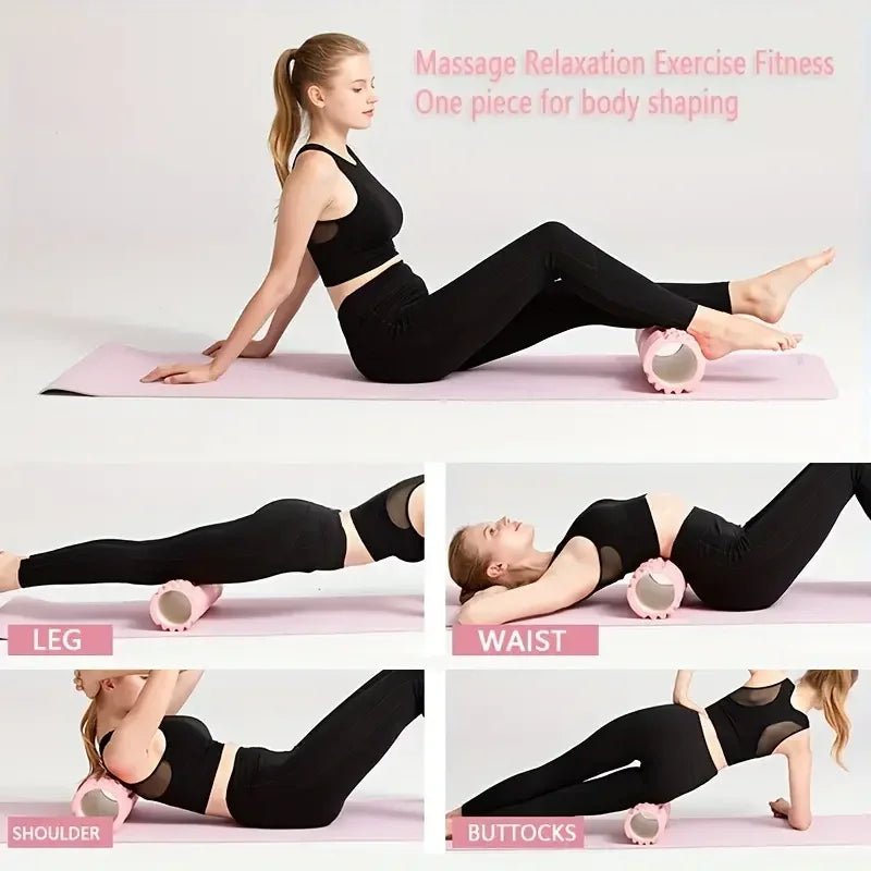 1pc Foam Massage Roller, Physiotherapy and Sports Rehabilitation, Hollow Yoga Column Fitness Equipment for Muscle Massage, Rolle