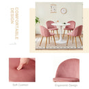 A Set Of 4 Dining Chairs With Soft Velvet And Metal Feet Suitable for Kitchen Dining Room Living Room Lounge(Pink/Green/Blue))