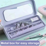 7-Piece Compass and Ruler Set Student Ruler Set Cute Rriangle Ruler Set Exam Specific Ruler Box Set Ruler Set School Starts