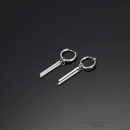 Kiss Jewelry Titanium Steel Punk Cool Men Women Ear Clip Stud Earrings Long Stick Pendant Fashion Hip Hop Drop Party Earring